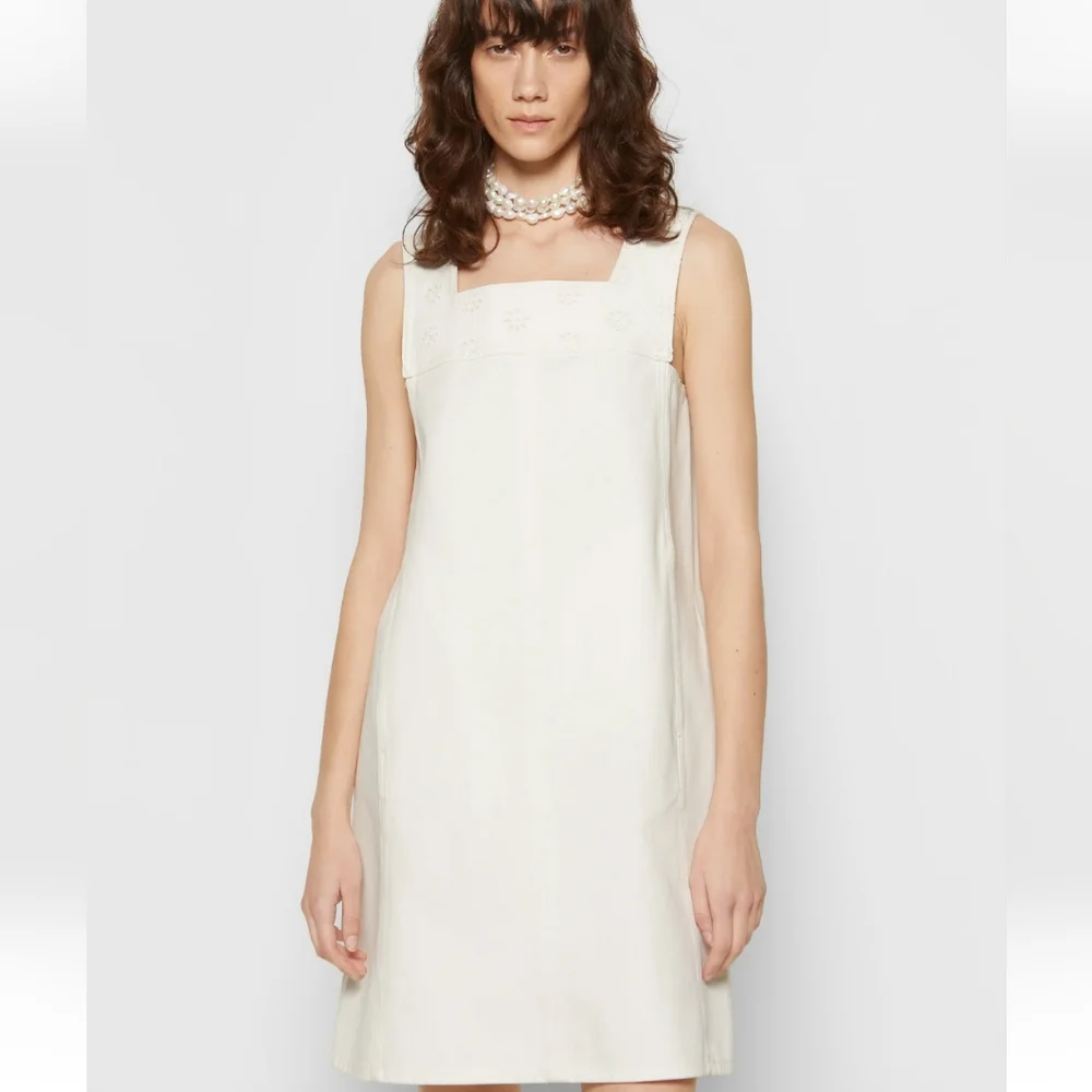 See by Chloe White Denim Shift Dress size FR 42/ US 10 - Picture 4 of 6